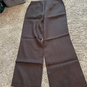 Talbots Brown Women’s 14 Heritage wide leg Pure Irish Linen pant ☘️ 👖 NWT